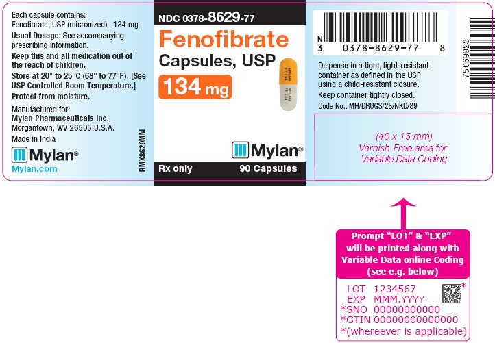 Fenofibrate Capsules 134 mg Bottle Label