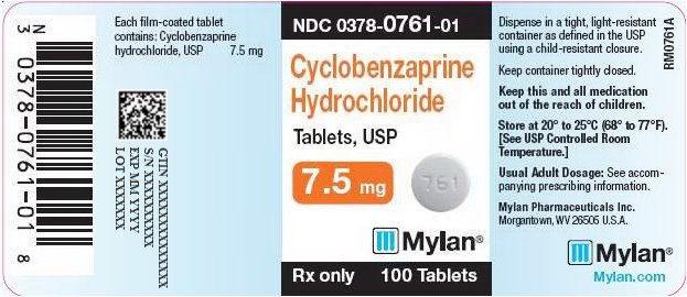 Cyclobenzaprin Hydrochloride Tablets 7.5 mg Bottle Label