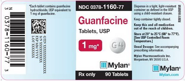 Guanfacine Tablets 1 mg Bottle Label