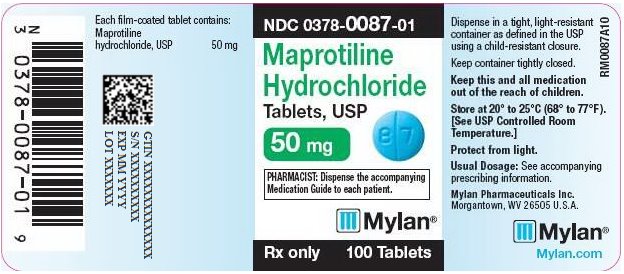 Maprotiline Hydrochloride Tablets, USP 50 mg Bottle Label
