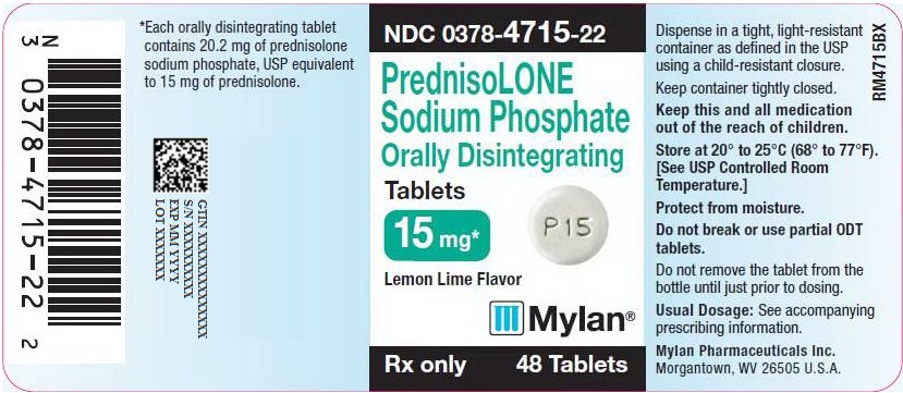 Prednisolone Sodium Phosphate Orally Disintegrating Tablets 15 mg Bottle Labels