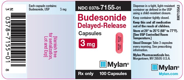 Budesonide Delayed-Release Capsules 3 mg Bottle Label