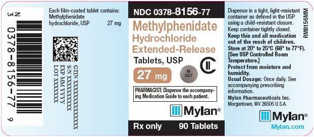 Methylphenidate Hydrochloride Extended-Release Tablets 27 mg Bottle Label