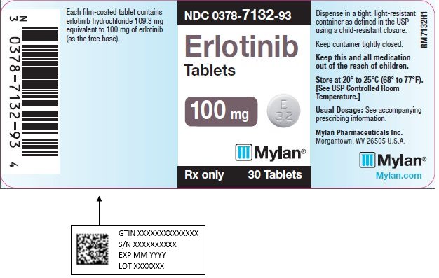 Erlotinib Tablets 100 mg Bottle Label