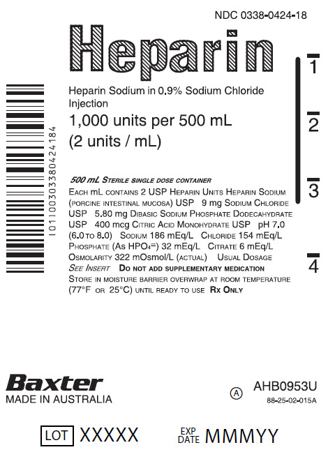 Heparin Sodium Representative Container Label 0338-0424-18