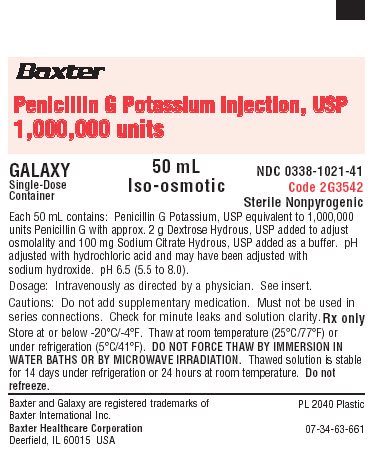Penicillin G Potassium Representative Container Label  NDC 0338-1021-41 1 of 2