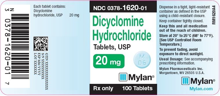 Dicyclomine Hydrochloride Tablets 20 mg Bottle Label