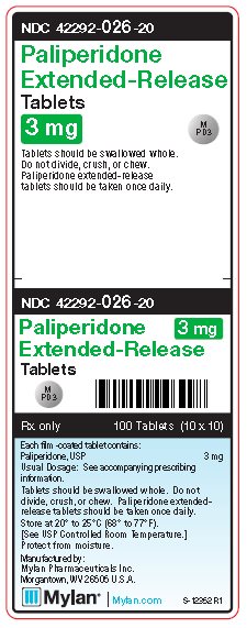 Paliperidone Extended-Release 3 mg Tablets Unit Carton Label