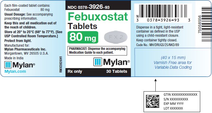 Febuxostat Tablets 80 mg Bottle Label