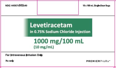 Premier Levetiracetam in 0.8% Sodium Chloride Injection 1000 mg/100 mL carton image