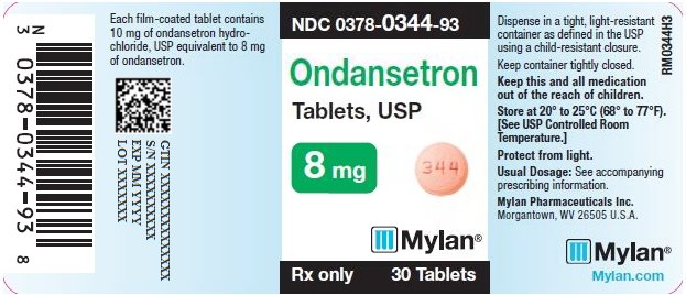 Ondansetron Tablets 8 mg Bottle Labels