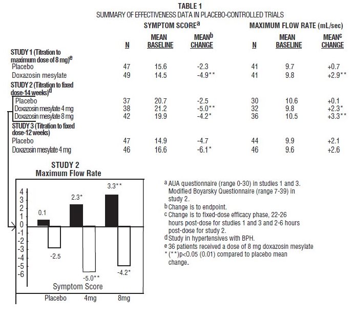 TABLE 1. SUMMARY OF EFFECTIVENESS DATA IN PLACEBO-CONTROLLED TRIALS