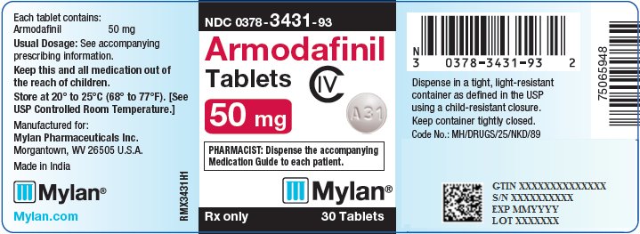 Armodafinil Tablets 50 mg Bottle Label