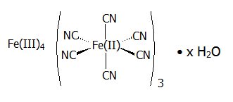 Structural formula for Prussian blue insoluble