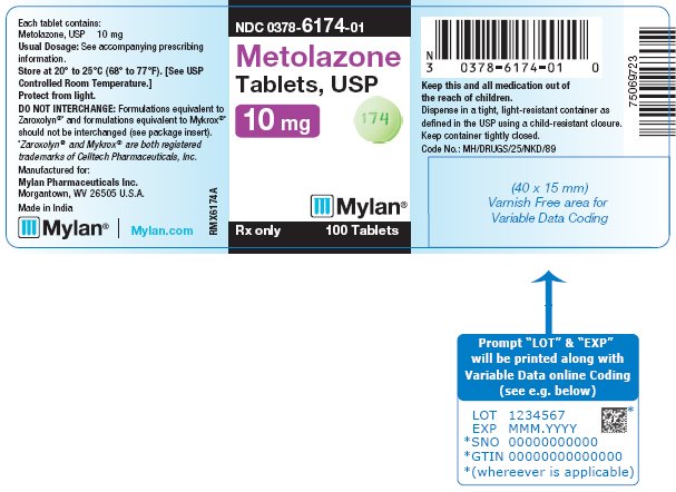 Metolazone Tablets, USP 10 mg Bottle Label