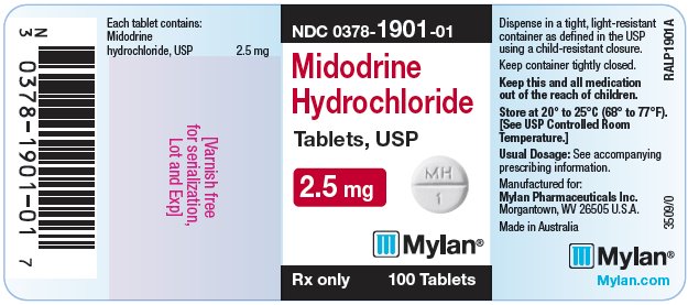 Midodrine Tablets 2.5 mg Bottle Label
