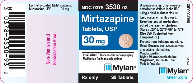 Mirtazapine Tablets 30 mg Bottle Label