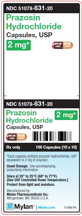 Prazosin Hydrochloride 2 mg Capsules Unit Carton Label