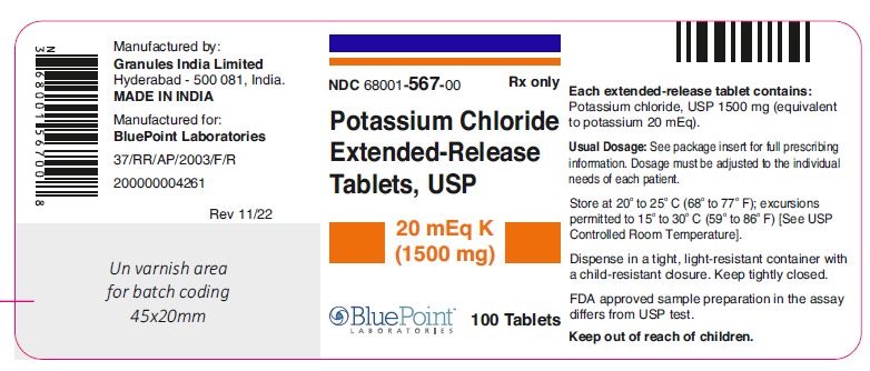 Potassium Chloride 20 mEq K 100 count