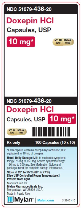 Doxepin HCl 10 mg Capsules Unit Carton Label
