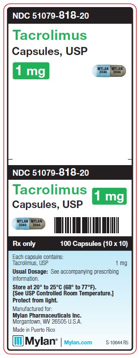 Tacrolimus 1 mg Capsules Unit Carton Label