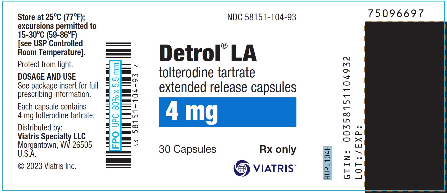 Detrol LA Bottle Label 4 mg