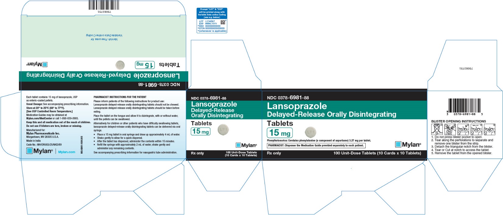 Lansoprazole Delayed-Release Orally Disintegrating Tablets 15 mg Carton Label