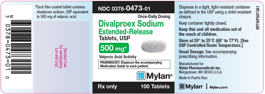 Divalproex Sodium Extended-Release Tablets 500 mg Bottle Label