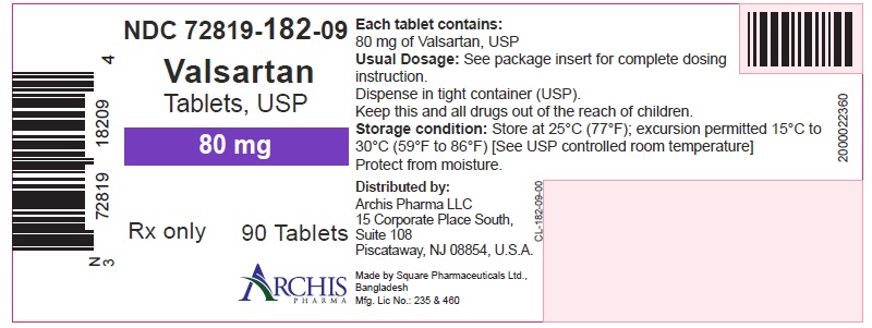 Valsartan Tablets, USP 80 mg Bottle Label