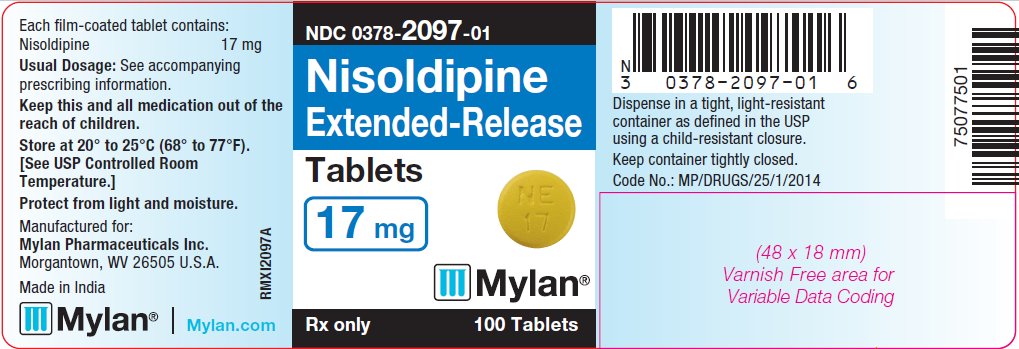 Nisoldipine Extended-Release Tablets 17 mg Bottle Label