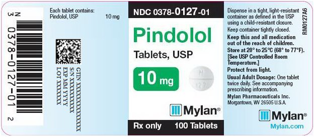 Pindolol Tablets 10 mg Bottle Label