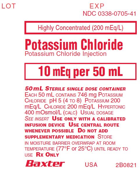 Potassium Chloride Injection Representative Container Label NDC 0338-0705-41
