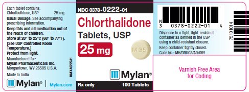 Chlorthalidone Tablets, USP 25 mg bottle label