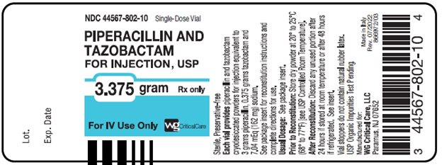 Piperacillin and Tazobactam for Injection, USP 3.375 g vial label image