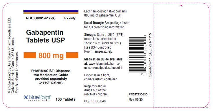 Gabapentin Tablets USP 800 mg rev 06 20