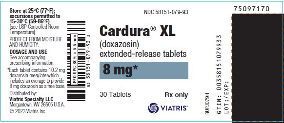 Cardura XL Extended Release Tablets 8 mg Bottle Label