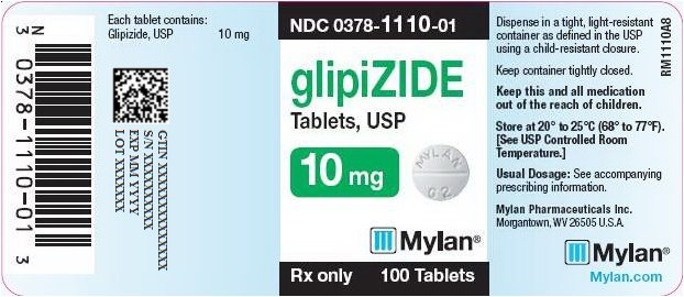 Glipizide Tablets 10 mg Bottle Label