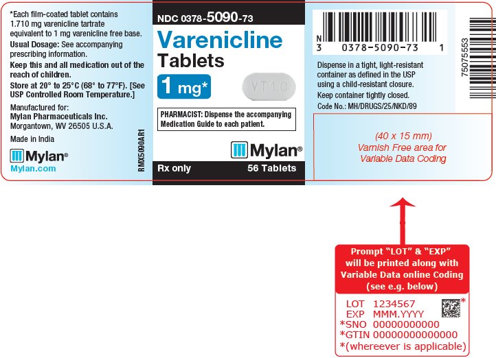 Varenicline Tablets 1 mg Bottle Label