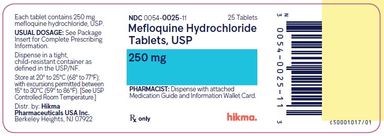 Mefloquine-HCl-Tabs-BL-NDC-0054-0025-11