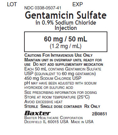 Gentamicin Representative Container Label NDC 0338-0507-41