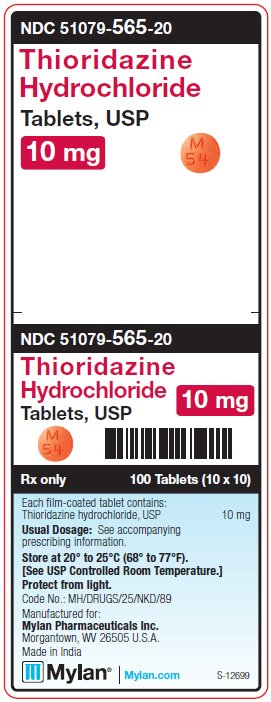 Thioridazine Hydrochloride 10 mg Tablets Unit Carton Label