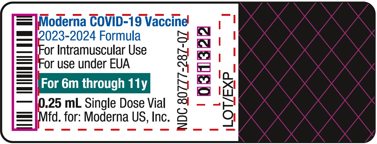 Moderna COVID-19 Vaccine 2023-2024 Formula Suspension for Intramuscular Injection Single Dose Vial 0.25 mL