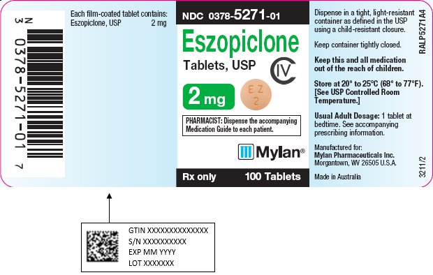 Eszopiclone Tablets 2 mg Bottle Label