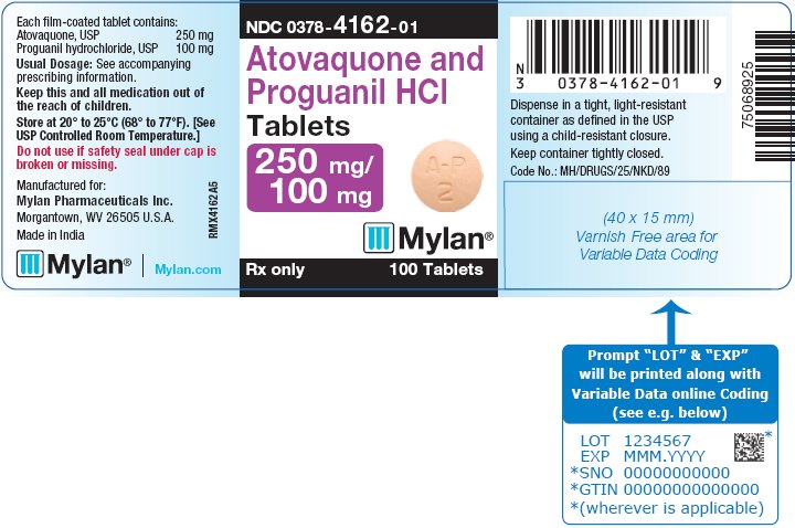 Atovaquone and Proguanil Hydrochloride Peiatric Tablets 250 mg/100 mg Bottle Label