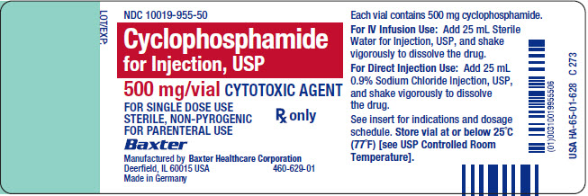 Cyclophosphamide Baxter Representative Container LBL 10019-955-50_HA6501628
