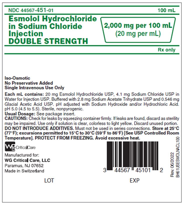Esmolol HCL in Sodium Chloride Injection 2000 mg/100 mL bag