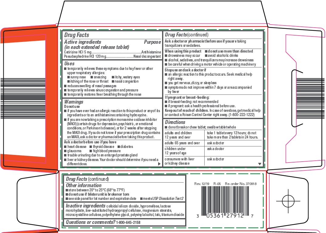 Cetirizine Hydrochloride and Pseudoephedrine Hydrochloride Extended-Release Tablets Carton Image 2