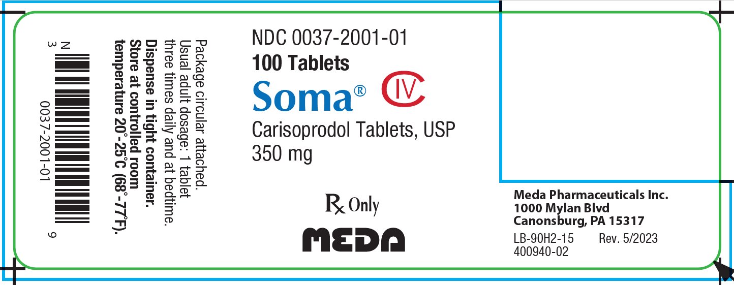 Soma Tablets 350 mg Bottle Label