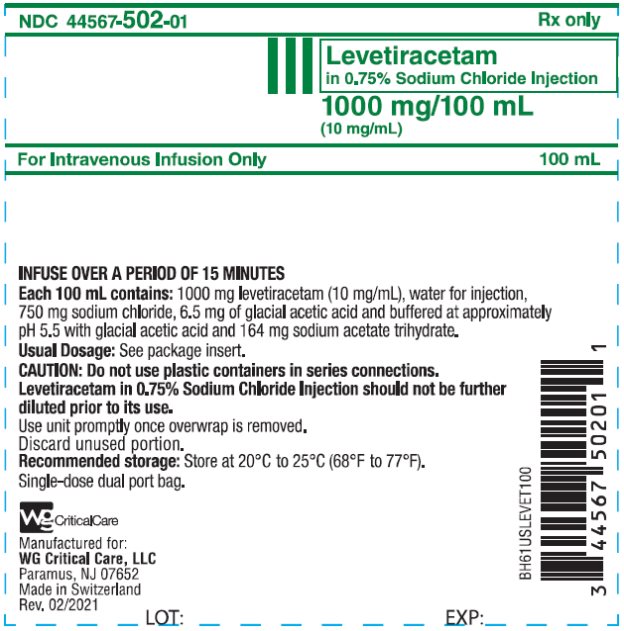 1000 mg bag label