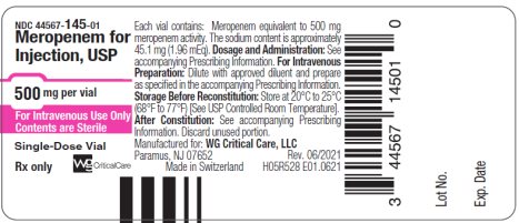 500 mg Meropenem vial label